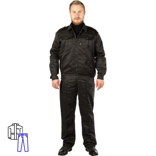 Костюм охранника К-м  Альфа  черн.(р.56-58)/182-188