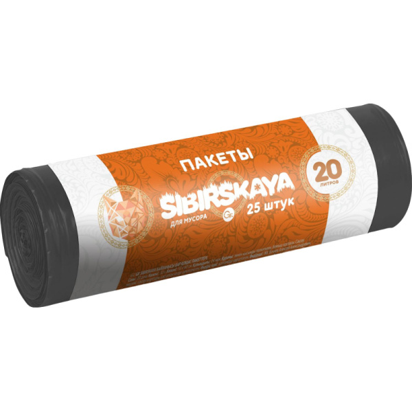 Мешки для мусора ПНД 20л 45х55см 6мкм черные 25шт/рул Grifon