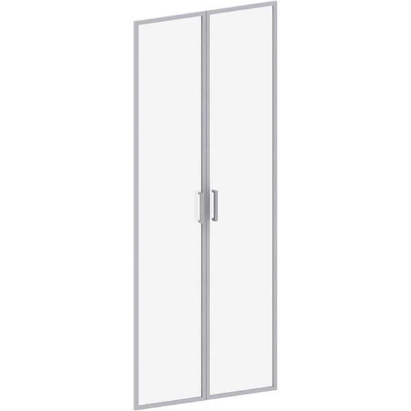 Дверь Д_САТУРН-Д высокие стекло/металлическая рама (800, 016) (2шт/уп)