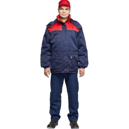 Куртка рабочая зимняя муж з08-КУ,цв. син/крас (р.64-66) 170-176