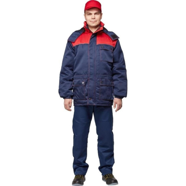 Куртка рабочая зимняя муж з08-КУ,цв. син/крас (р.64-66) 182-188
