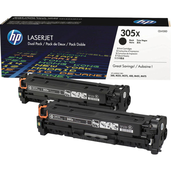Картридж лазерный HP 305X CE410XD чер. для CLJ Pro 300 Color M351(2шт/уп)