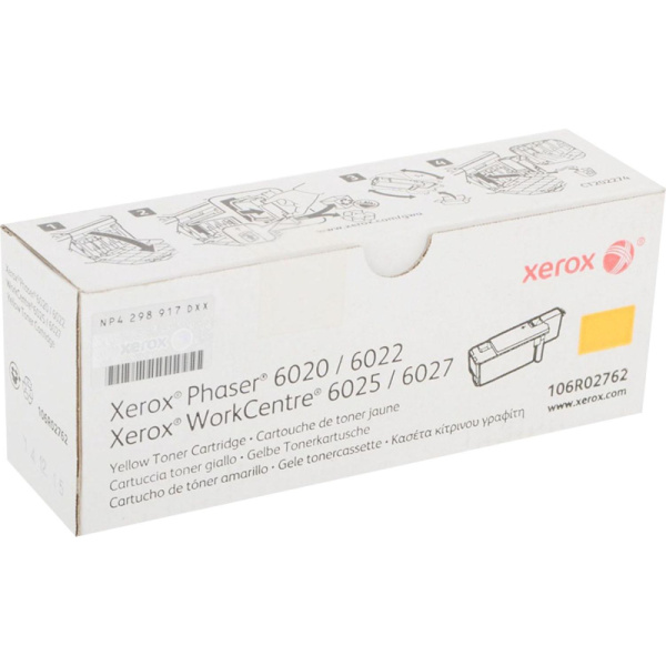 Картридж лазерный Xerox 106R02762 жел. для Ph 6020/6022/6025/6027