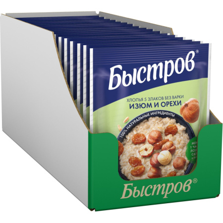 Каша Быстров пять злаков, изюм, орехи 17шт*40г