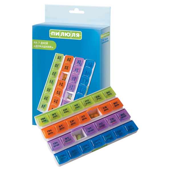 Таблетница на 7 дней ПИЛЮЛЯ  Домашняя