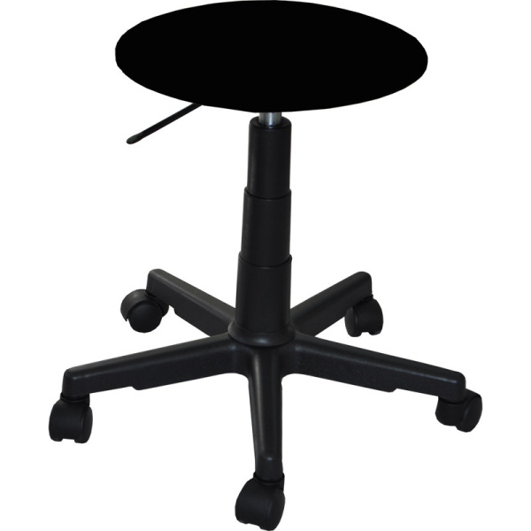 Табурет лабораторный UF2_Талли, кожзам черный, пластик