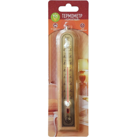 Термометр комнатный 3,9х18,8см., светлое дерево (466106)