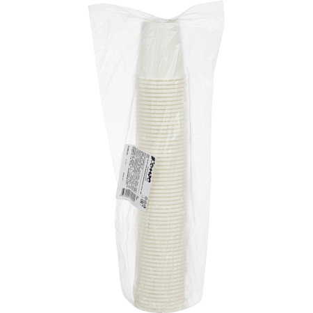 Стакан одноразовый бум однослойный d-62мм 100мл белый 60шт/уп