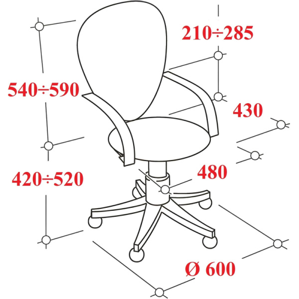 Кресло VT_EChair-318 AL ткань серая, пластик