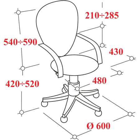 Кресло VT_EChair-318 AL ткань серая, пластик