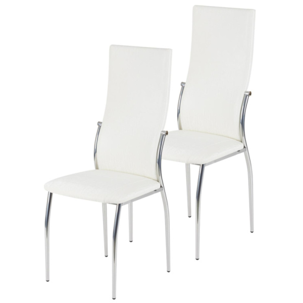 Стул для столовых Ct_Пекин С2.00.45 хром зеркало, к/з 20544 св-сер (2 шт/уп
