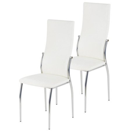 Стул для столовых Ct_Пекин С2.00.45 хром зеркало, к/з 20544 св-сер (2 шт/уп