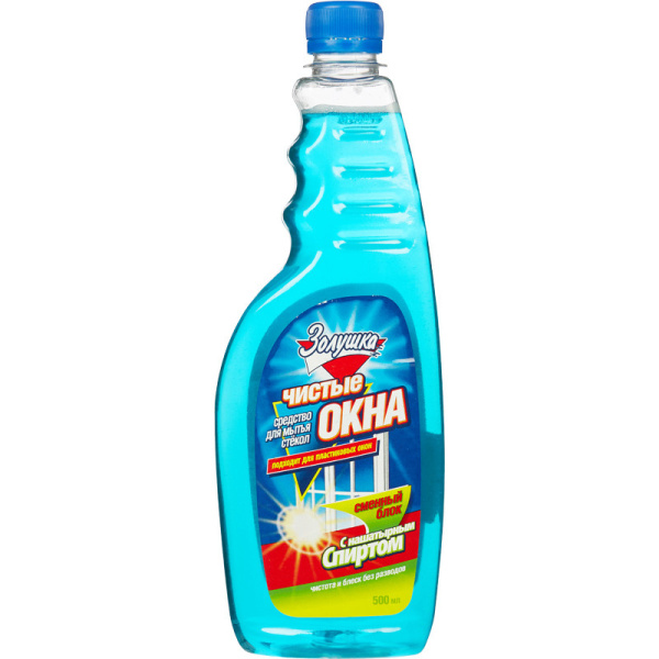 Средство для стекол и зеркал ЗОЛУШКА 500мл с нашат. спиртом запасной блок