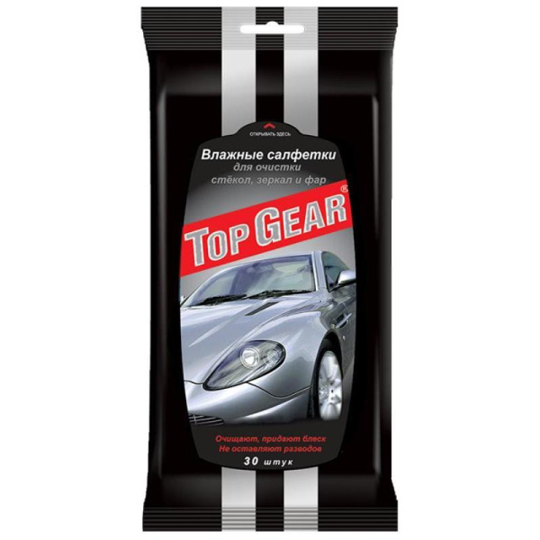 Салфетки влажные для стекол Top Gear №30