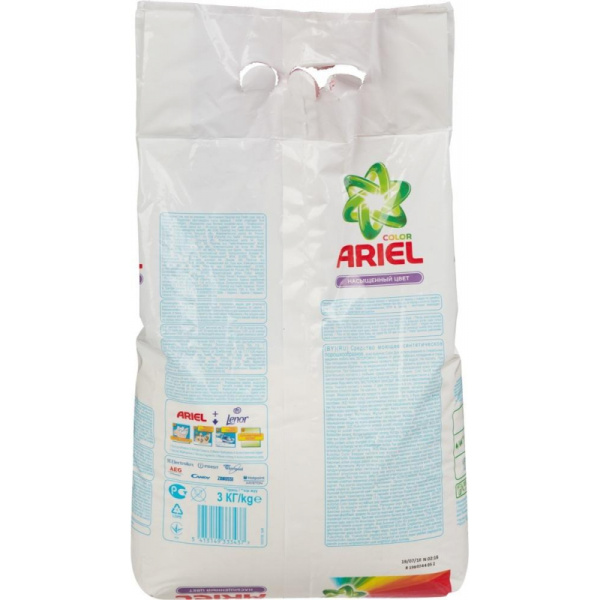 Порошок стиральный Ariel Аква Пудра Color автомат 3кг д/цветного белья