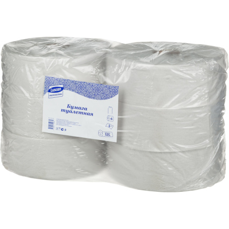 Бумага туалетная д/дисп Luscan Professional 1слнатур вторвтул525м 6рул/уп