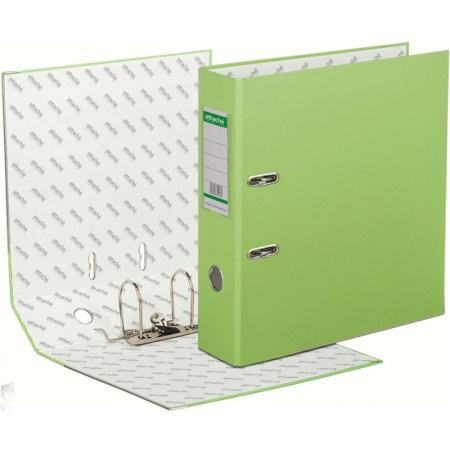 Папка-регистратор ECONOMY PLUS 80мм, лайм, ПБП1, карм.кор.,мет.уг