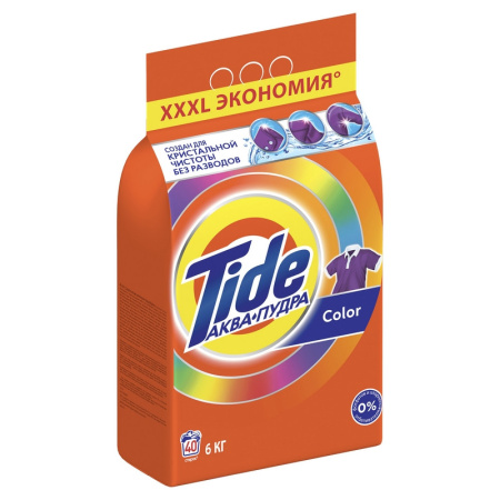 Порошок стиральный Tide Аква Пудра Color автомат 6кг д/цветного белья