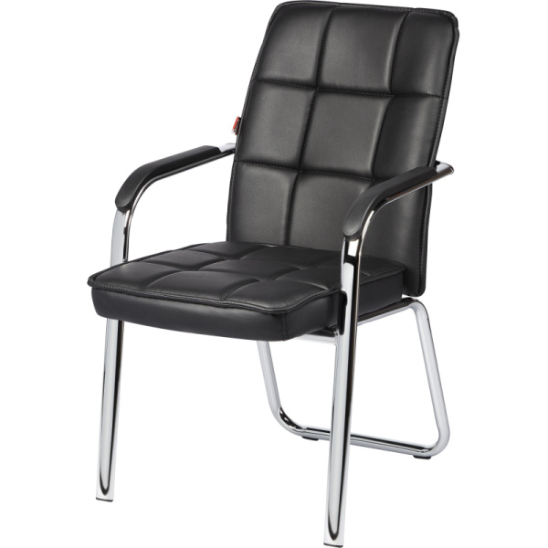 Конференц-кресло BN_TQ_Echair-810 VPU кожзам черный, хром