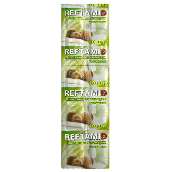 Средство от насекомых РЕФТАМИД пластины от комаров без запаха 10 шт