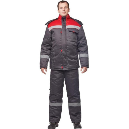 Костюм рабочий зимний муж з31-КПК сер/красн (р.56-58) 182-188 (Арсенал-СП)