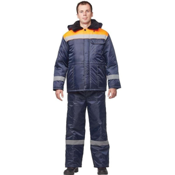 Куртка рабочая зимняя муж з32-КУ син/оранж оксф 48-50/182-188