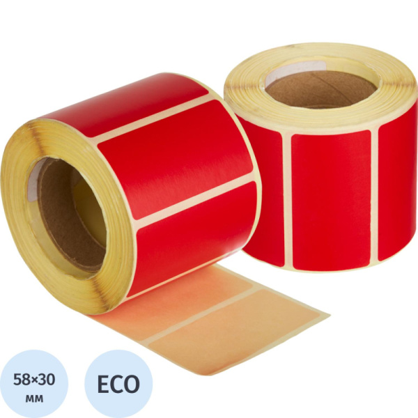 Термоэтикетки ЭКО 58x30, красная, вт.40, 700шт/рул