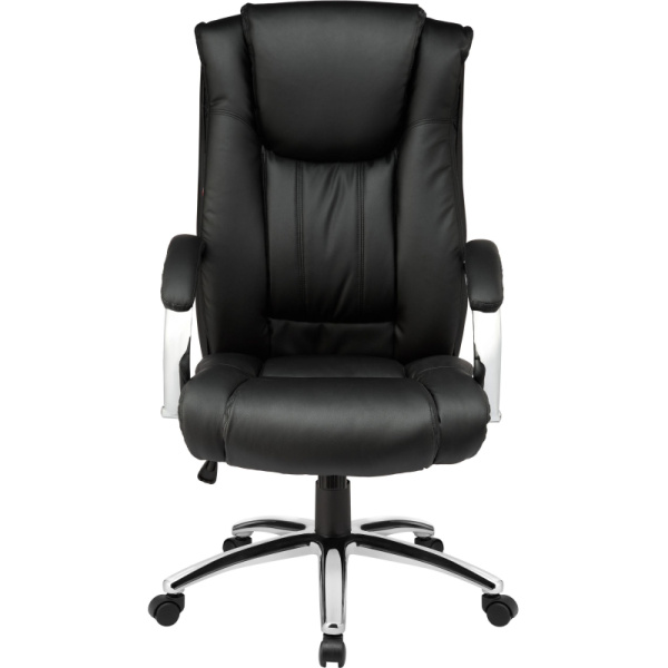 Кресло BN_Dt_EChair-561 TR рец. кожа черная, хром