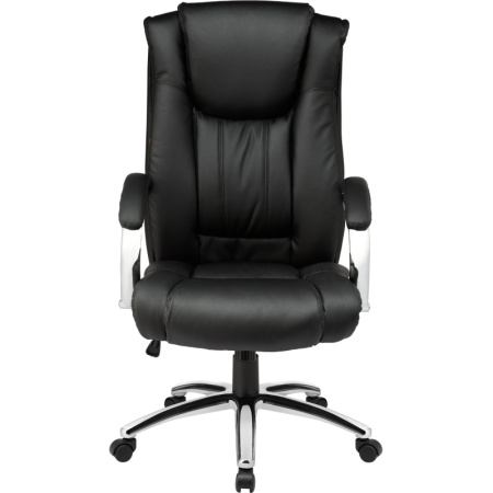 Кресло BN_Dt_EChair-561 TR рец. кожа черная, хром