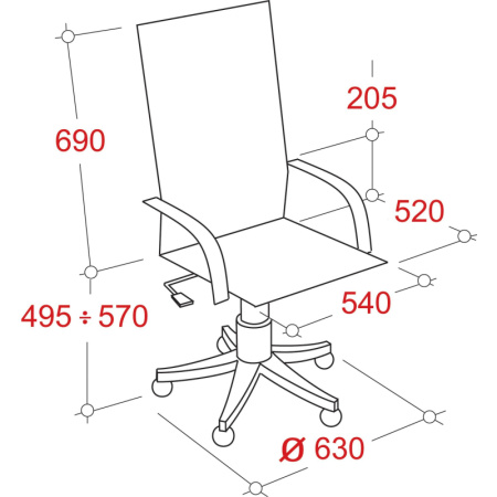 Кресло BN_Dt_EChair-561 TR рец. кожа черная, хром