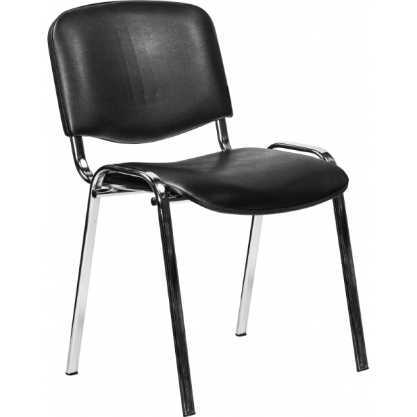 Стул SK5_AL_Персона 3 (ИЗО) хром, к/з черный