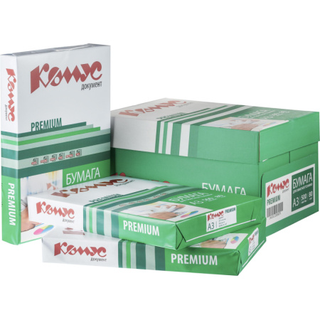Бумага КОМУС ДОКУМЕНТ Premium (А3, марка А, 80 г/кв.м, 500 л) Волга