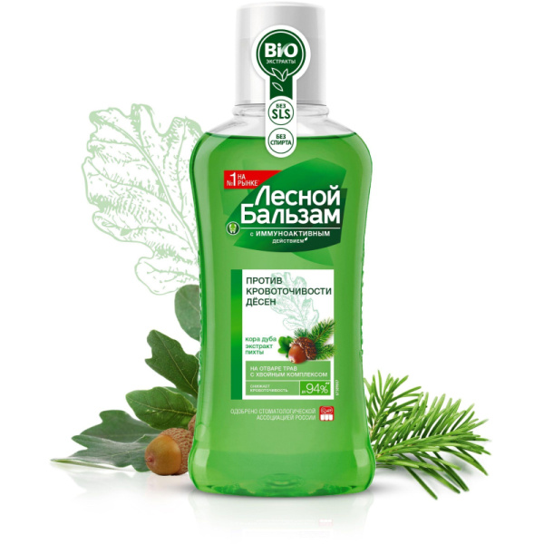 Ополаскиватель для полости рта Лесной бальзам для дес с экс коры дуб 400 мл