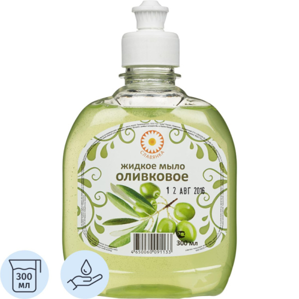Мыло жидкое СЛАВЯНКА Оливковое 300мл пуш-пул   НСК
