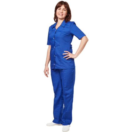 Костюм для горничных и уборщиц женский у12-КБР василек (р.52-54)р.158-164
