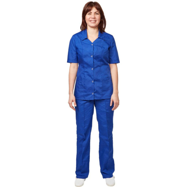 Костюм для горничных и уборщиц женский у12-КБР василек (р.60-62)р.158-164