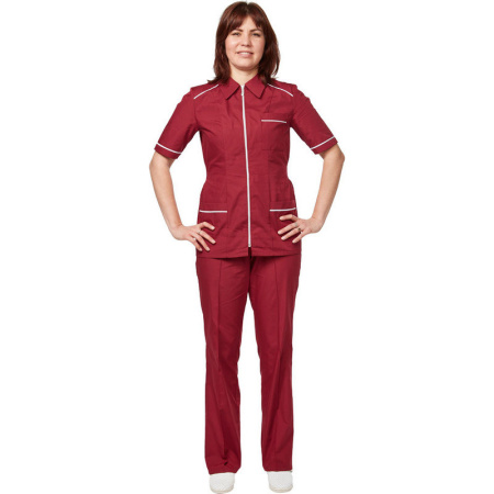 Костюм для горничных и уборщиц женский у13-КБР бордо (р.44-46)р.158-164