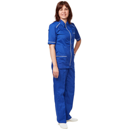 Костюм для горничных и уборщиц женский у13-КБР василек (р.56-58)р.158-164