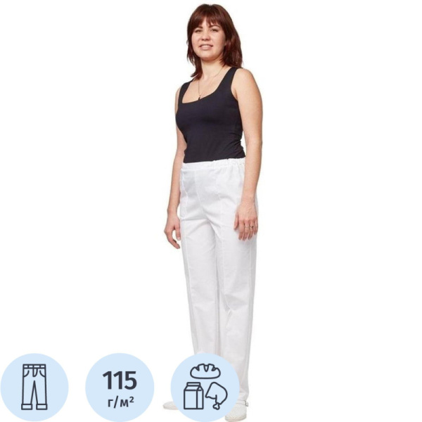 Брюки универсальные у14-БР белые (р.60-62) р.170-176