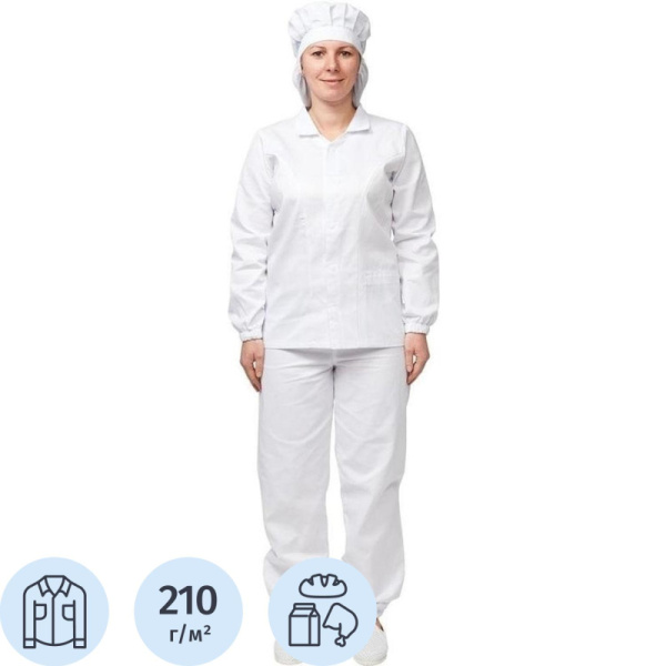 Куртка для пищевого производства жен. у17-КУ (р.48-50) р.170-176