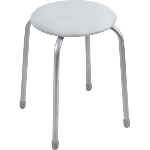 Табурет ET_Классика 2 ТК02 к/з светло-серый, каркас серебристый