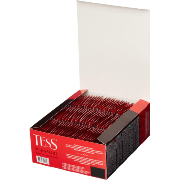 Чай черный TESS Pleasure с шиповником и яблоком 100 пак/уп, 0919-09
