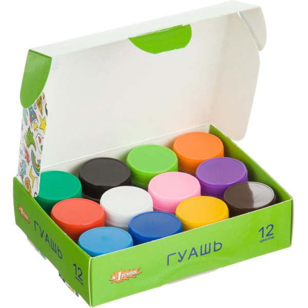 Гуашь №1 School Отличник 12 цв., 10 мл