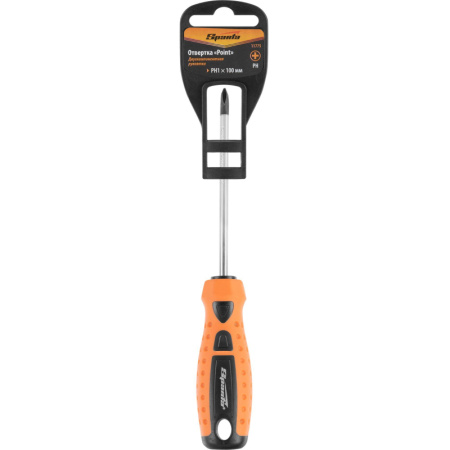 Отвертка Point, Ph1 х 100 мм, CrV, 2-х комп. рукоятка Sparta (11775)