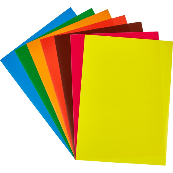 Бумага цветная №1School/Комус Класс, 8л, 8цв, А4, Живая природа, мелованная