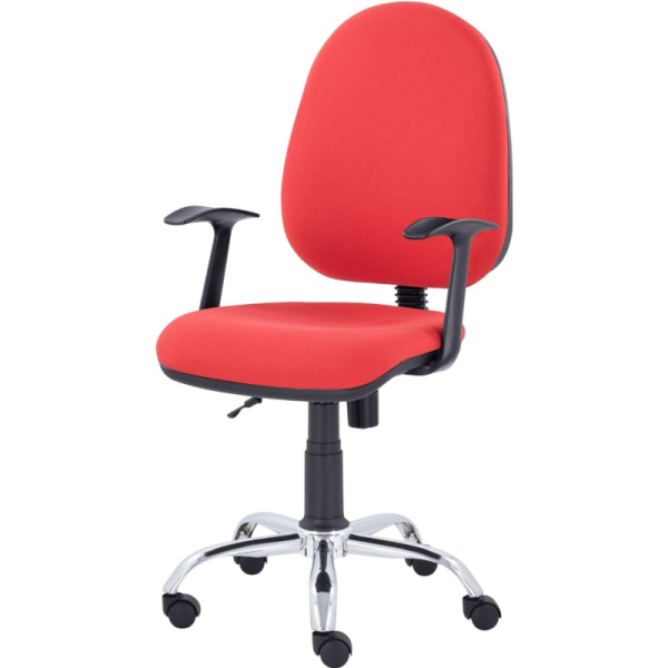 Кресло UP_EChair 223 PC ткань красная С02, хром