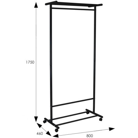 Вешалка МЕ_напольная М 9, колеса, чёрный