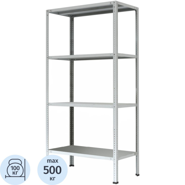 Стеллаж металлический P_МС-1834 с 4-мя полками 1000х300х1800