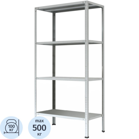 Стеллаж металлический P_МС-1834 с 4-мя полками 1000х300х1800