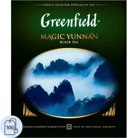 Чай Greenfield Magic Yunnan черн.фольгир 100 пак/уп, 0583-09